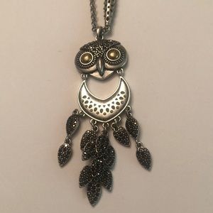 Lucky brand long owl necklace
